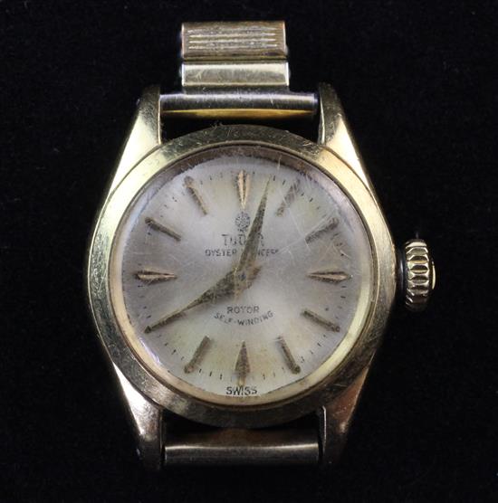 A ladys 18ct gold Tudor Oyster Princess automatic wrist watch,